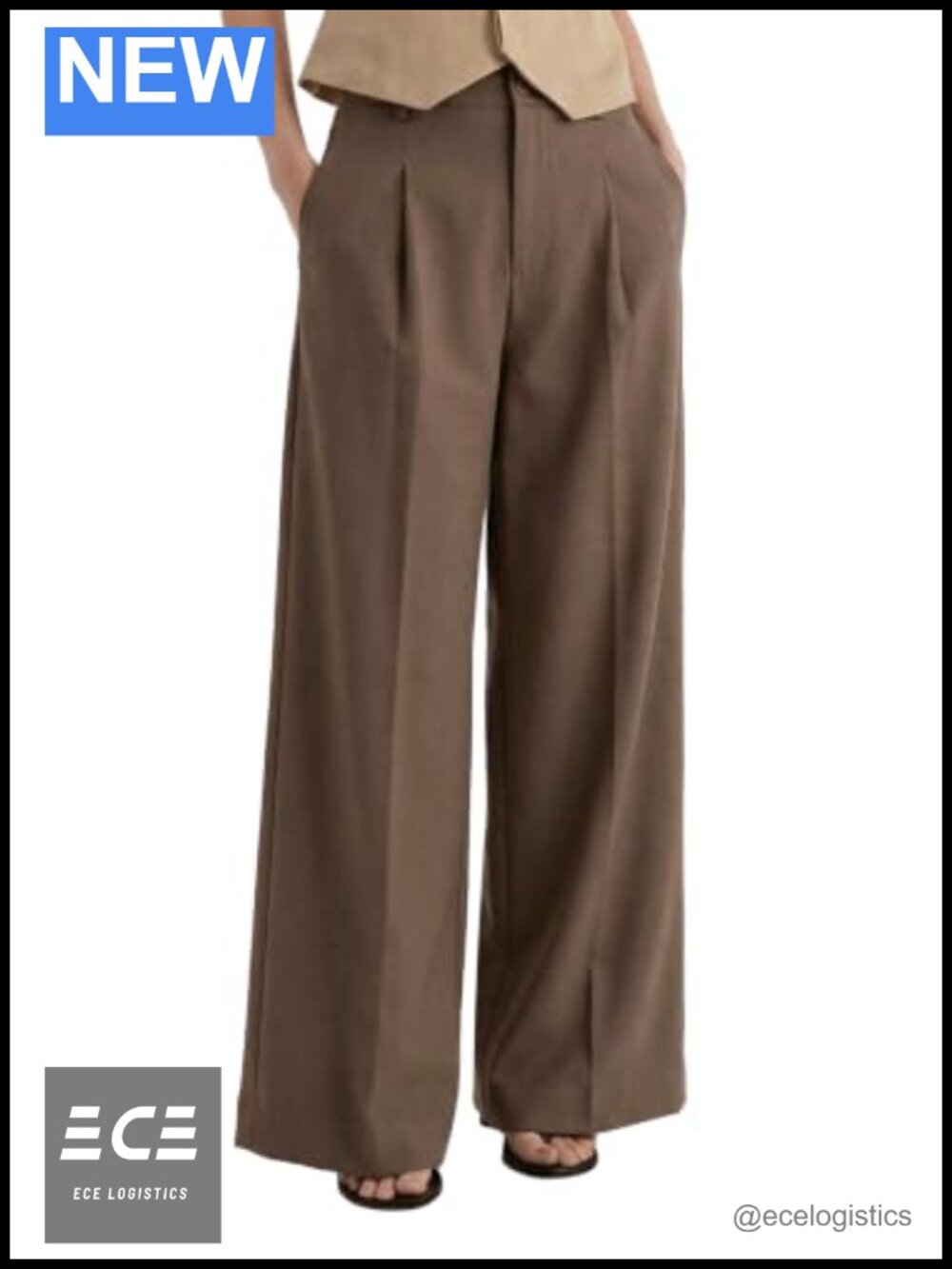 Linen Blend Wide Leg Work Dress Pants High Waist Business Casual